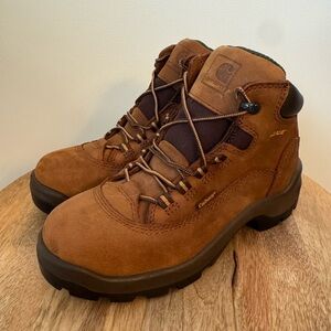 Carhartt Brown Leather Steel Toe Work Boots 3762 Women's 8 D NEW with Box!